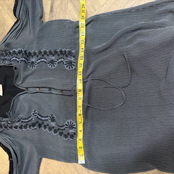 Rungolee 100% Silk Dress Black Embroidered Lace Boho Women's Size Small - Picture 9 of 11